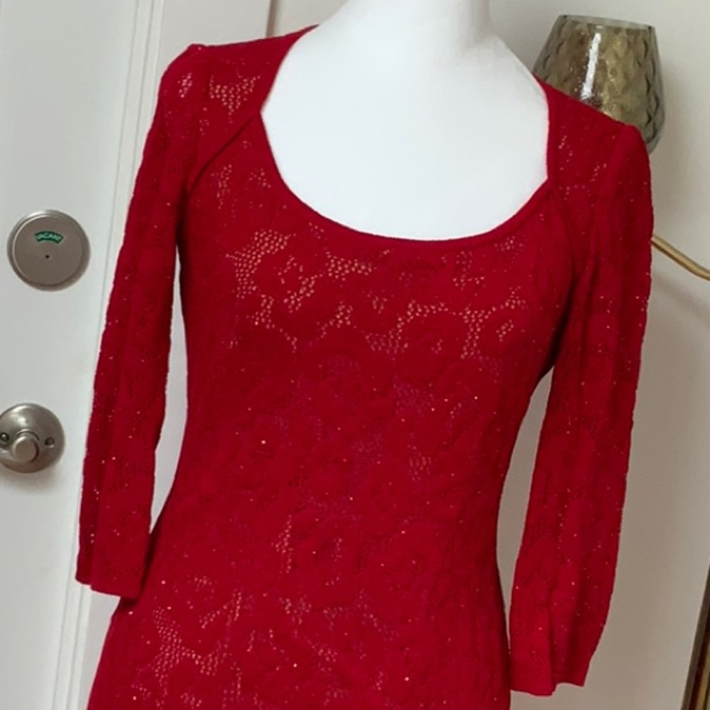 Red knit cocktail dress from St. John